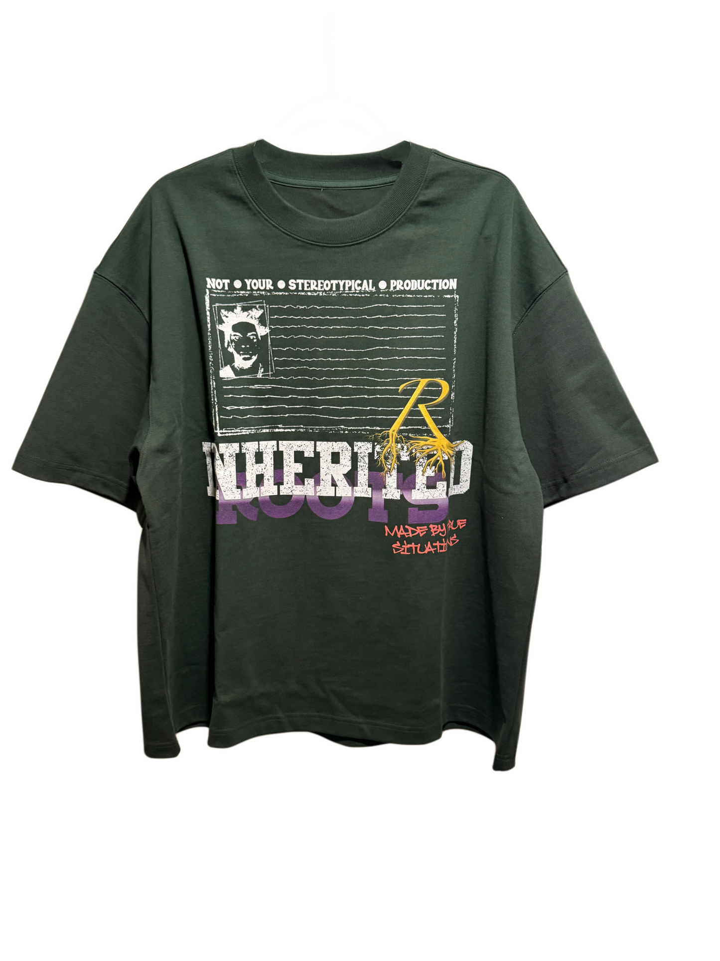 NOSTALGIC GREEN “AMERICAN JUSTICE” TEE