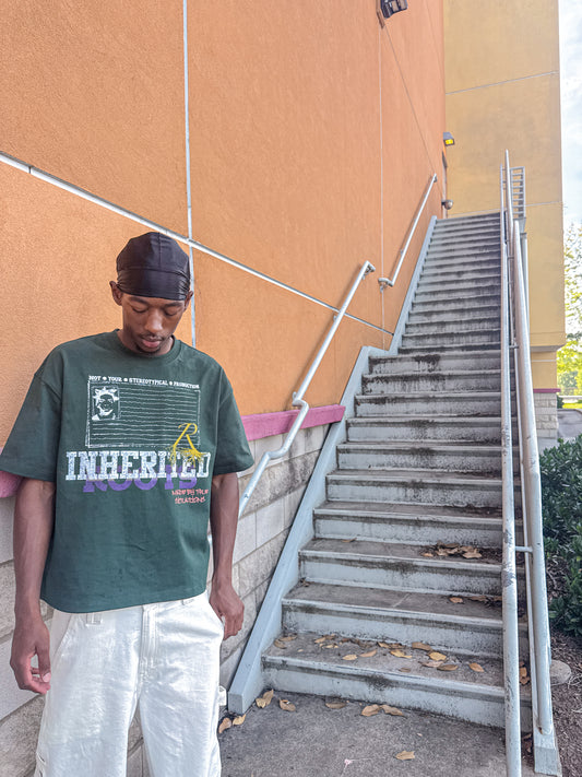 NOSTALGIC GREEN “AMERICAN JUSTICE” TEE